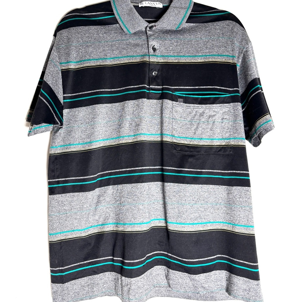 Vintage Lanvin Striped Polo Shirt | Designer Menswear